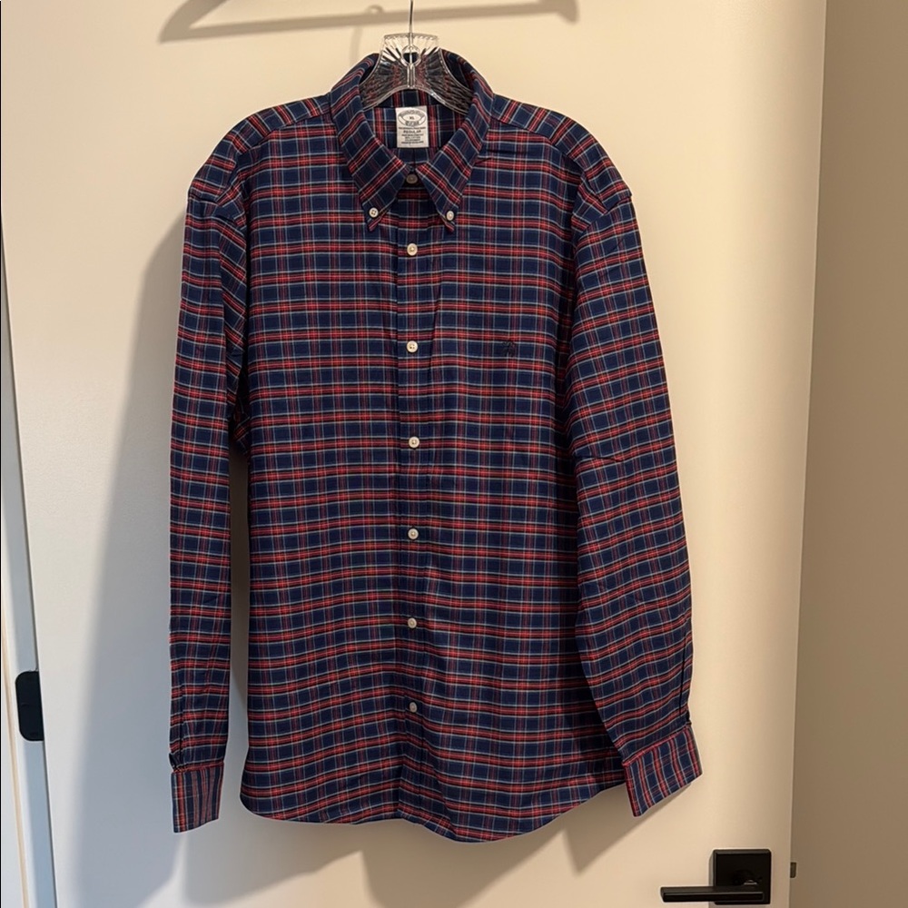 Brooks Brothers Red and Blue Casual Button Down Shirt